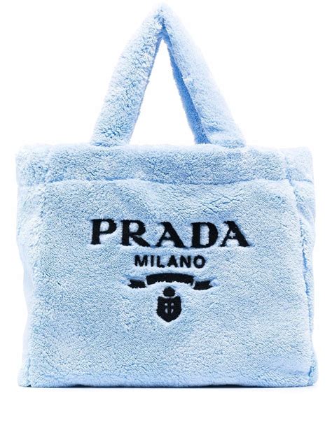 prada blue terry bag|Prada totes farfetch.